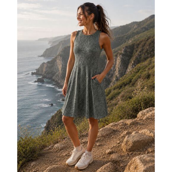 Athleta Dresses & Skirts - Athleta Santorini Thera Printed Dress, Mojave Laurel Olive Medium